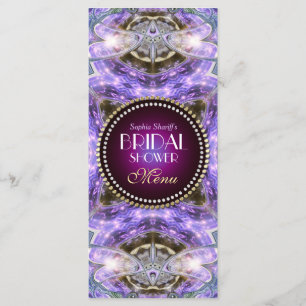 Lilac Geo Dragonfly Magic Bridal Shower 4x9 Menu