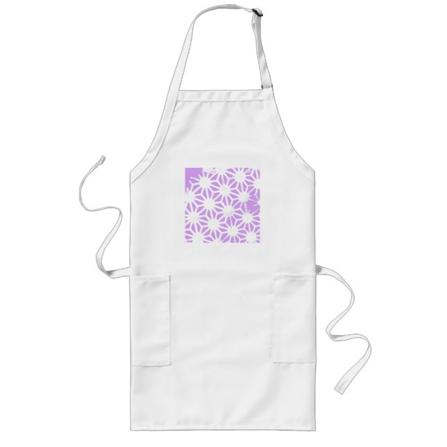 Lilac geometric pattern long apron (Front)