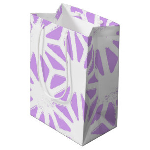 Lilac geometric pattern medium gift bag