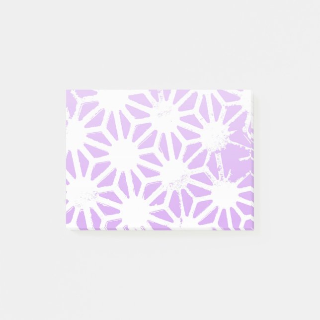 Lilac geometric pattern post-it notes (Front)