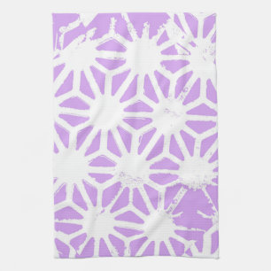 Lilac geometric pattern tea towel