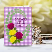 Lilac Gingham Floral 5th Anniversary Couple Gift