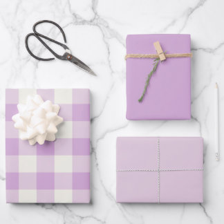 Lilac Gingham Wrapping Paper Sheet