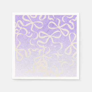Lilac glitter coquette bow napkin Baby Shower