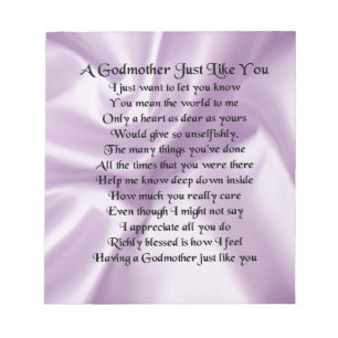 Lilac   Godmother Poem Notepad