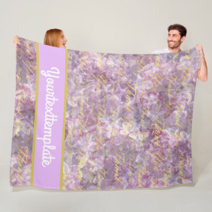 lilac, gold, silver, thank + you, flowers, floral, fleece blanket