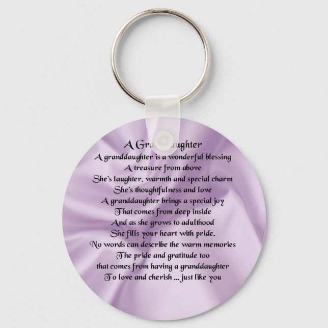 lilac   Granddaughter Poem Key Ring (Front)