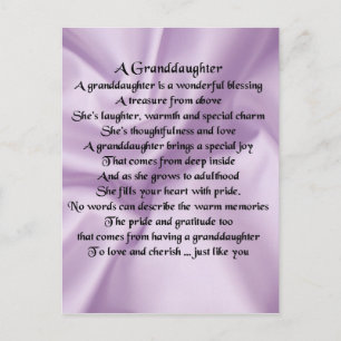 lilac   Granddaughter Poem Postcard