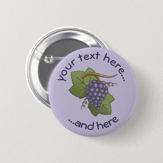Lilac Grapes 6 Cm Round Badge (Front & Back)