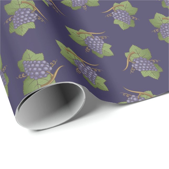 Lilac Grapes Pattern Wrapping Paper (Roll Corner)