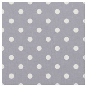 Lilac Gray & White Polka Dot Fabric