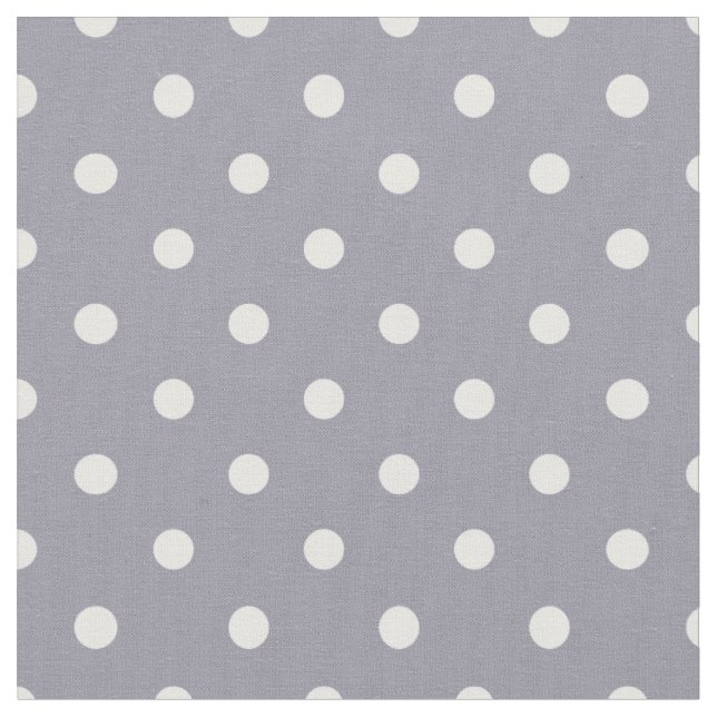 Lilac Gray & White Polka Dot Fabric (Close Up)