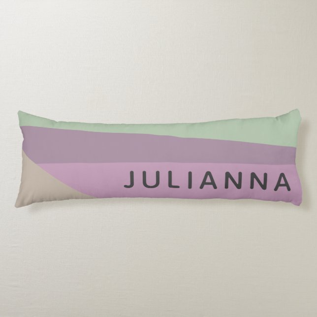 Lilac Green Geometric Colour Block Personalised Body Cushion (Front)