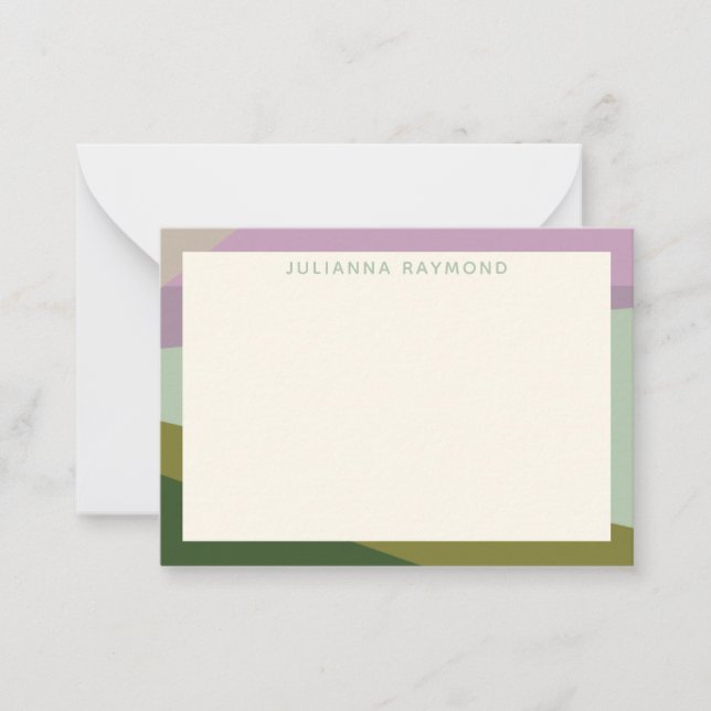 Lilac Green Geometric Colour Block Personalised Card (Front)