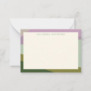 Lilac Green Geometric Colour Block Personalised Card