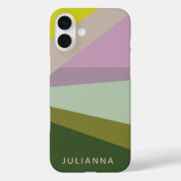 Lilac Green Geometric Colour Block Personalised
