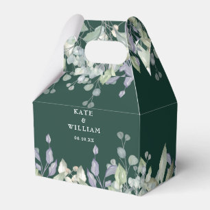 Lilac Greenery Floral Emerald Green Wedding Favour Box