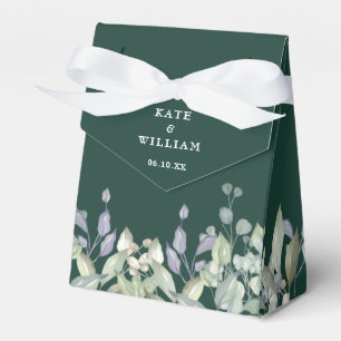 Lilac Greenery Floral Emerald Green Wedding Favour Box