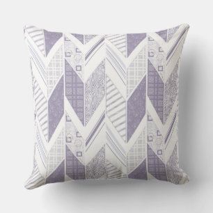 Lilac Grey Geometric Patchwork Pattern for Home De Cushion