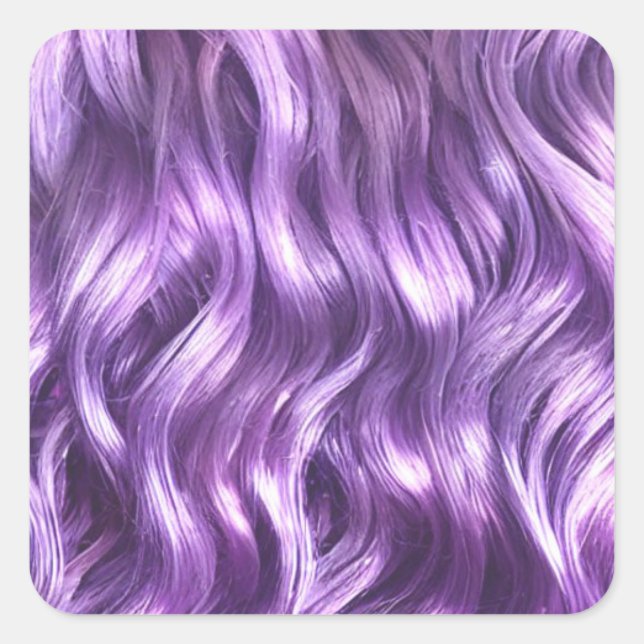 Lilac Hair Background Square Sticker (Front)