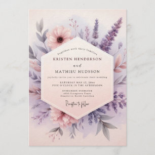 Lilac Haze Wildflower Wedding Invitation