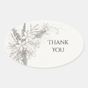 Lilac Hydrangea Floral Thank You Sticker