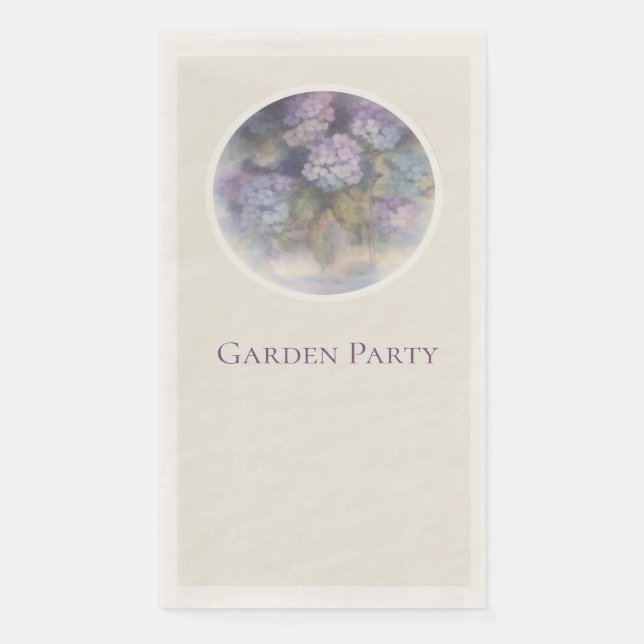 Lilac Hydrangea Garden Party Guest Towels Napkin (Front)