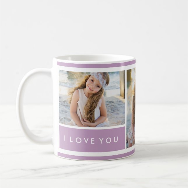 Lilac I love You Photo Collage | Mug (Left)