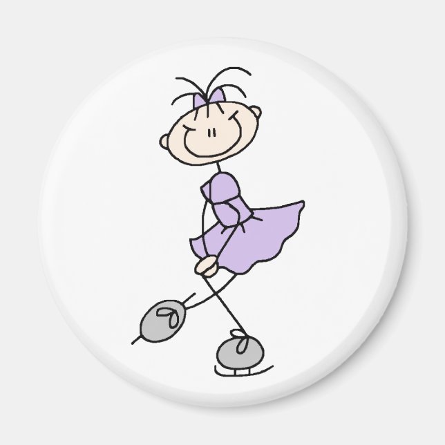 Lilac Ice Skating Girl Magnet (Front)