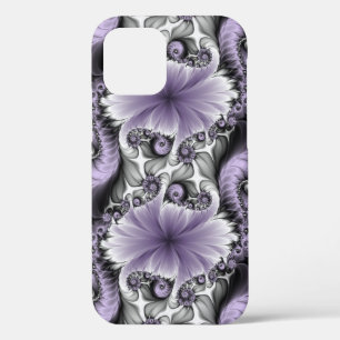 Lilac Illusion Abstract Floral Fractal Art Fantasy iPhone 12 Case