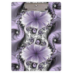 Lilac Illusion Abstract Floral Fractal Art Fantasy Clipboard