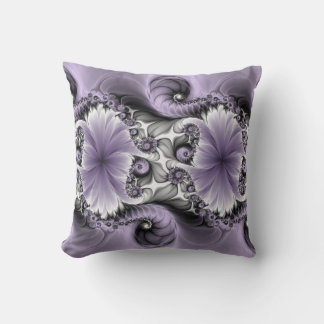Lilac Illusion Abstract Floral Fractal Art Fantasy Cushion