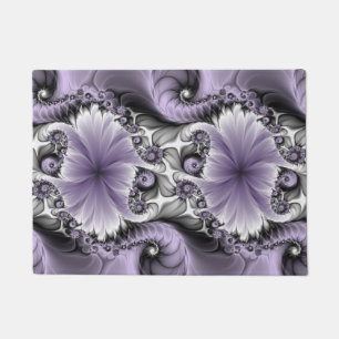 Lilac Illusion Abstract Floral Fractal Art Fantasy Doormat