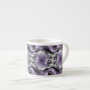 Lilac Illusion Abstract Floral Fractal Art Fantasy Espresso Cup