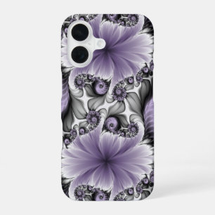 Lilac Illusion Abstract Floral Fractal Art Fantasy iPhone 16 Case