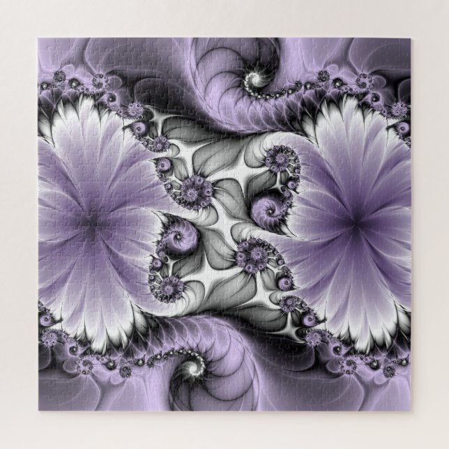 Lilac Illusion Abstract Floral Fractal Art Fantasy Jigsaw Puzzle (Vertical)