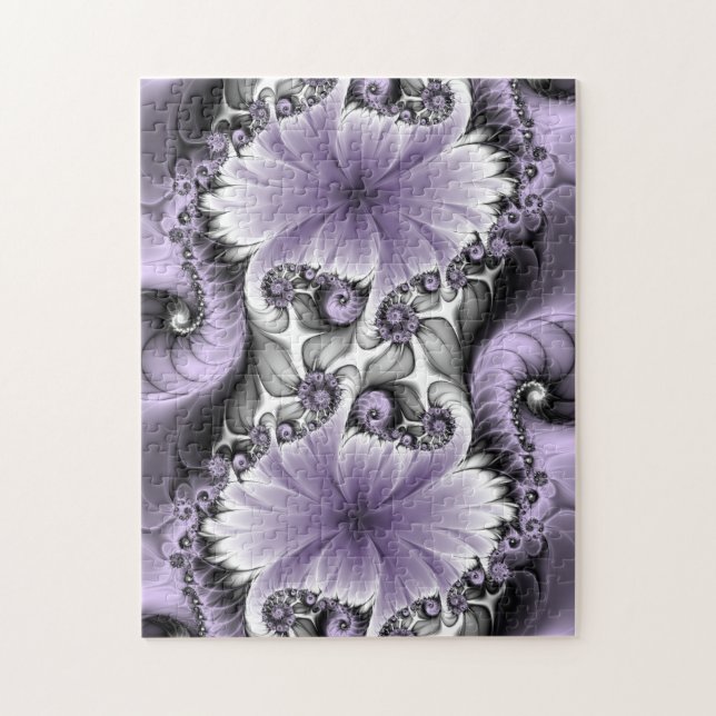Lilac Illusion Abstract Floral Fractal Art Fantasy Jigsaw Puzzle (Vertical)