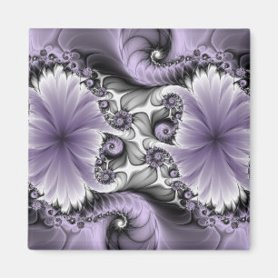 Lilac Illusion Abstract Floral Fractal Art Fantasy Magnet
