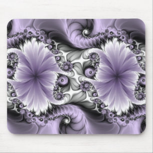 Lilac Illusion Abstract Floral Fractal Art Fantasy Mouse Mat