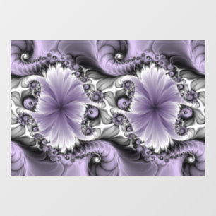 Lilac Illusion Abstract Floral Fractal Art Fantasy Window Cling