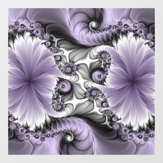 Lilac Illusion Abstract Floral Fractal Art Fantasy Window Cling (Sheet)