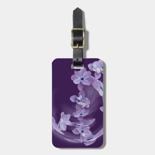 Lilac in circle luggage tag (Front Vertical)