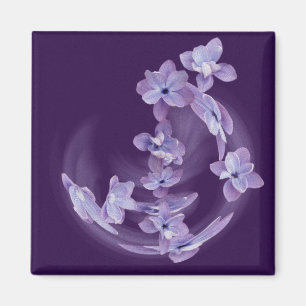 Lilac in circle magnet