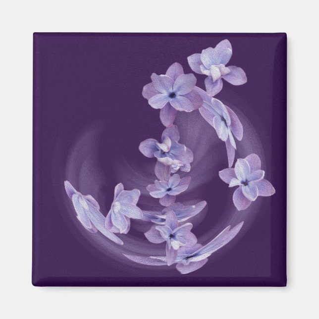 Lilac in circle magnet (Front)