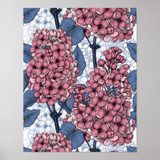 Lilac in pink and blue poster (Front)