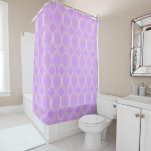 Lilac Intelaced Geometric Pattern Shower Curtain