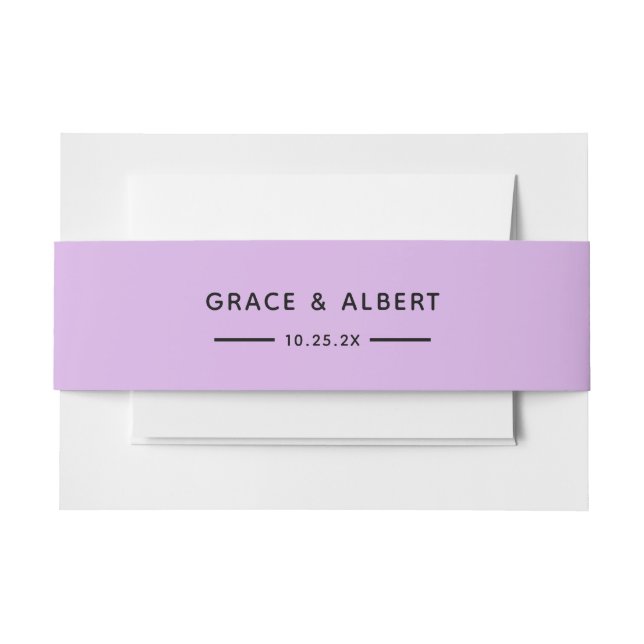 Lilac Invitation Belly Band (Front Example)