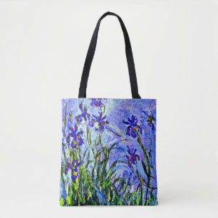 Lilac Irises by Claude Monet, Tote Bag
