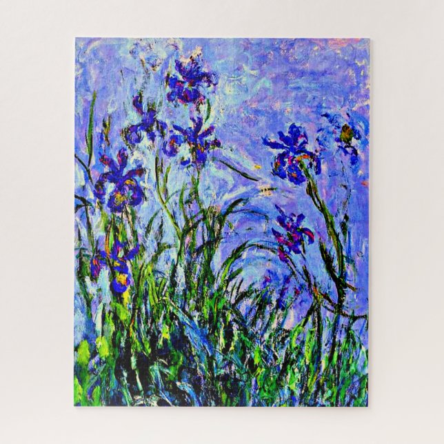 Lilac Irises fine art by Claude Monet, Jigsaw Puzzle (Vertical)