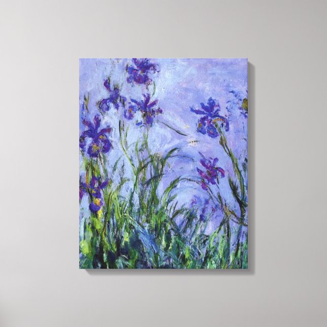 Lilac Irises Monet Fine Art Canvas Print (Front)